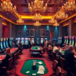 okwin casino players celebrate big wins at luxury gaming tables filled with vibrant poker chips, cards, and excitement.
