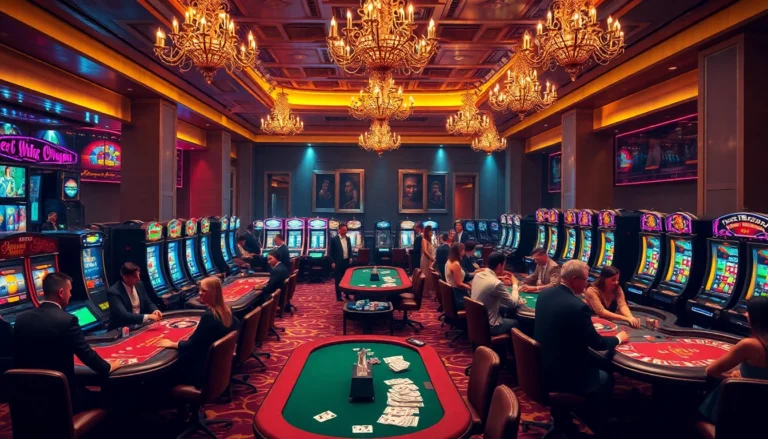 okwin casino players celebrate big wins at luxury gaming tables filled with vibrant poker chips, cards, and excitement.